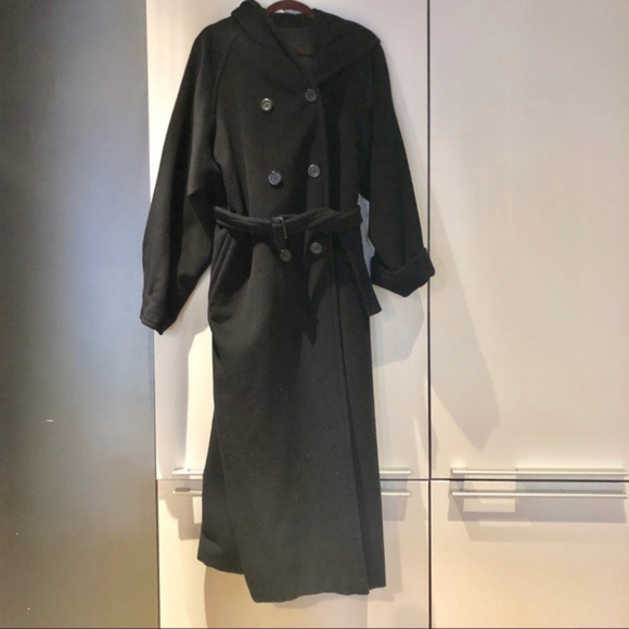 MaxMara Jackets & Blazers - Max Mara Wool/ Kashmir Navy Coat Hood New Size 8